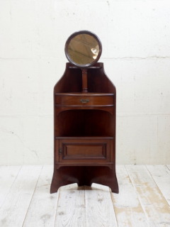 マホガニーコーナースタンドミラー